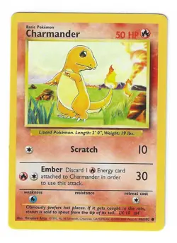 Charmander 46/102 - Base Set - 4th print - Pokemon TCG - WoTC - 1999-2000 - LP - Image 1