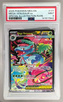 7842 Mega Venusaur ex 2025 Pokemon Mega Evolution #177 SIR PSA 9 - Image 1