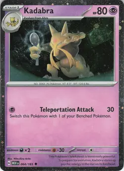 Kadabra 064/165 Cosmos Holo Scarlet & Violet 151 NM Pokemon - Image 1