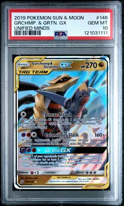 PSA 10 GEM MINT Garchomp Giratina GX 146/236 Unified Minds Holo Tag Team Pokemon - Image 1