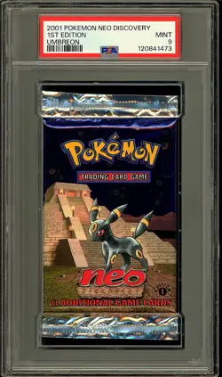 Pokemon 2001 WOTC 1st Edition Neo Discovery Umbreon Sealed Booster Pack PSA 9 - Image 1