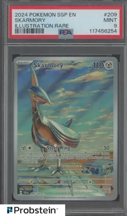 2024 Pokemon SSP EN Illustration Rare #209 Skarmory PSA 9 MINT - Image 1