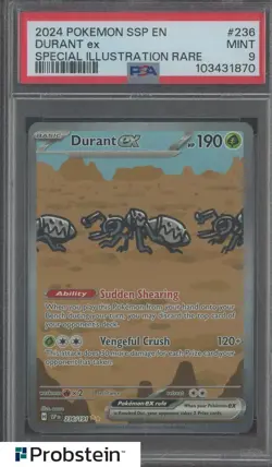 2024 Pokemon SSP EN Special Illustration Rare #236 Durant ex PSA 9 - Image 1