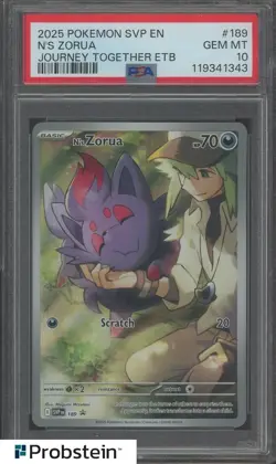 2025 Pokemon SVP EN Journey Together ETB #189 N's Zorua PSA 10 GEM MINT - Image 1