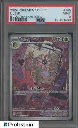 2024 Pokemon SCR EN Illustration Rare #145 Lileep PSA 9 MINT - Image 1
