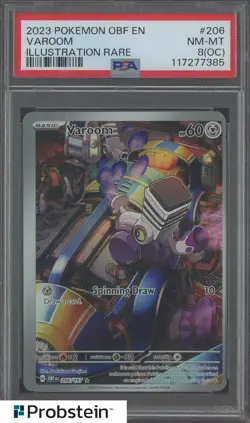 2023 Pokemon OBF EN Illustration Rare #206 Varoom PSA 8(OC) NM-MT - Image 1