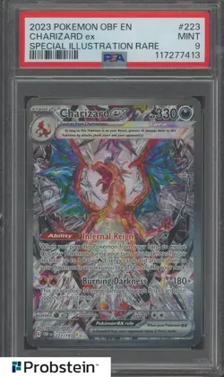 2023 Pokemon OBF EN Special Illustration Rare #223 Charizard ex PSA 9 - Image 1