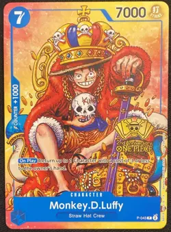 One Piece TCG - Monkey.D.Luffy P-043 (2nd Anniversary Stamped Promo) King NM/M - Image 1