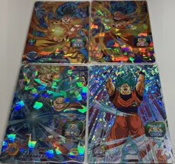Super Dragon Ball Heroes Goku Blue SSGSS Holo 4 Card Set Official Japan - Image 1