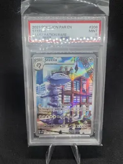 Pokemon TCG Steelix Paradox Rift Holo Card 208/182 PSA 9 Illustration Rare - Image 1