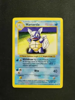 Wartortle 42/102 | Base Set Shadowless | Uncommon | Vintage Pokemon Card | MP - Image 1