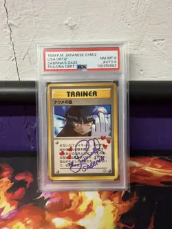 1999 POKEMON JAPANESE SABRINA'S GAZE PSA 8 Auto 9 Banned Card Lisa Ortiz Signed - Image 1