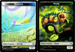 x4 Merfolk / Worm Double-Sided Token [Lorwyn Eclipsed] MTG Magic ECL PLAYSET NM - Image 2