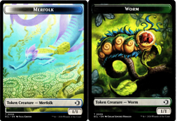 x4 Merfolk / Worm Double-Sided Token [Lorwyn Eclipsed] MTG Magic ECL PLAYSET NM - Image 5