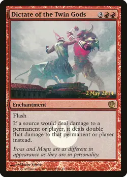 Dictate of the Twin Gods (Launch) [Journey into Nyx Promos] Moderately Played Fo - Image 1