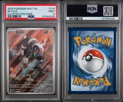 2025 Pokemon Blitzle PSA 9 #114 Illustration Rare White Flare - Image 3