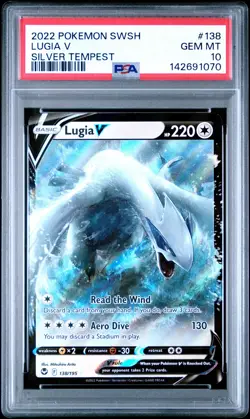 2022 POKEMON SWORD & SHIELD SILVER TEMPEST #138 LUGIA V PSA 10 - Image 1