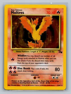 Moltres 12/62 Fossil Holo Rare 1999 Wizards Pokemon TCG Card English - Image 1