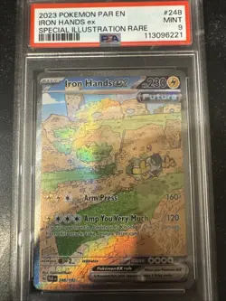 2023 Pokemon Scarlet & Violet Paradox Rift Iron Hands EX #248/182 PSA 9 - Image 1