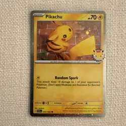 Pikachu Stamped Pokemon Day 2026 BENT CORNER 051/162 Cosmos Holo Promo LP - Image 1