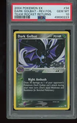 POP 30 PSA 10 Dark Golbat Reverse Foil 2004 Pokemon EX Team Rocket Returns #34 - Image 1