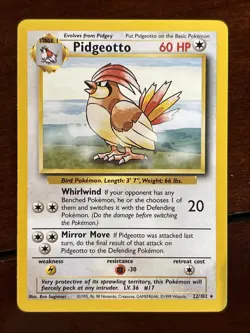 Pokemon Base Set Pidgeotto 22/102 Rare - Image 1