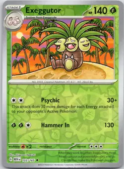 Exeggutor 103/165 UC 151 Pokemon Reverse Holo Near Mint - Image 1