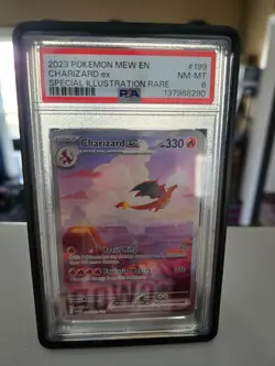 PSA NM-MT 8 2023 POKEMON MEW EN CHARIZARD ex SPECIALL ILLUSTRATION RARE - Image 1