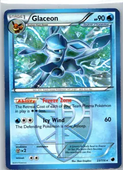 Pokemon TCG Glaceon 23/116 Plasma Freeze LP - Image 1
