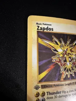 Pokemon TCG Zapdos 1st Edition Base Set Shadowless Holo Rare 16/102 1999 - Image 3