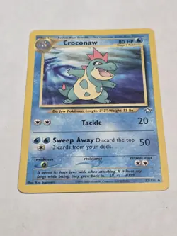 Croconaw - 32/111 - Uncommon - Unlimited Edition HP, English Pokemon Neo Genesis - Image 1
