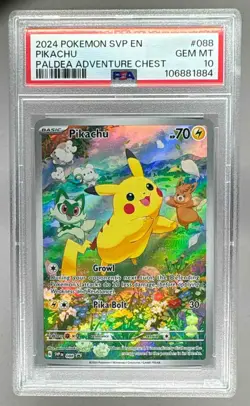 106881884 Pikachu 2024 Pokemon SV Paldea Adventure Promo - SVP EN #088 PSA 10 - Image 1