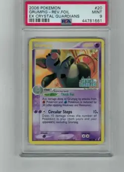 2006 Pokemon Vintage Grumpig Ex Crystal Guardians Reverse Foil #20 Psa 9 - Image 1