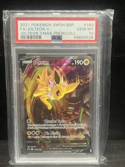 PSA 10 2021 Pokemon Evolving Skies Jolteon V SWSH183 VMax Premium Collection. - Image 1
