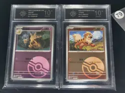Pokemon TCG Chinese Poke ball Holo Kadabra 064/151-Growlithe 058/151 -P 10 - Image 1