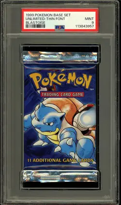 Pokemon 1999 Vintage WOTC Base Set Blastoise Sealed Booster Pack PSA 9 - Image 1