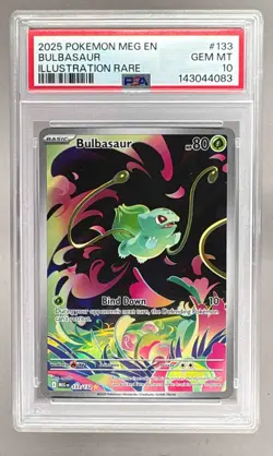 4083 Bulbasaur 2025 Pokemon Mega Evolution #133 Illustration Rare PSA 10 - Image 1