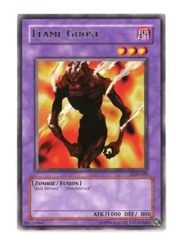 The Legend of Blue Eyes White Dragon Flame Ghost #LOB-029 Rare - Image 1
