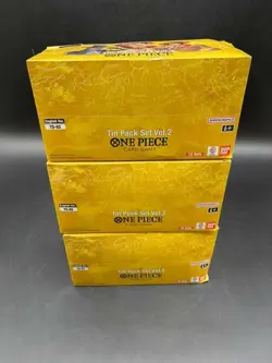 Lot of (3) One Piece English TS-02 Tin Pack Set Vol.2 Sealed 12-Sets - Image 1