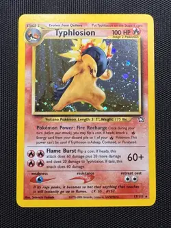 Pokemon Neo Genesis TCG Unlimited Holo Rare Typhlosion Card 17/111 - Image 1