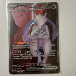 Pokemon Team Rocket's Mewtwo ex Full Art Ultra Rare Holo 280 HP Card 213/182 - Image 1