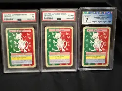 Pokemon Card Topsun 3 Card Lot Japanese 1995 Mewtwo…1 NO NUMBER In Lot!! - Image 1