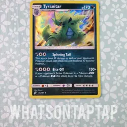 Pokemon Card Tyranitar 85/181 Holo Rare Sun Moon Team Up Singles LP - Image 1