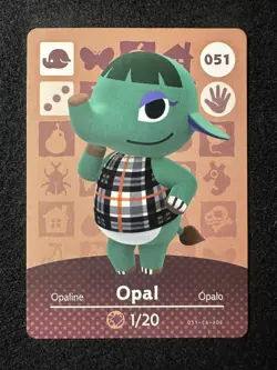 Opal #051 Animal Crossing Amiibo Card Series 1 Authentic +Tracking# - Image 1