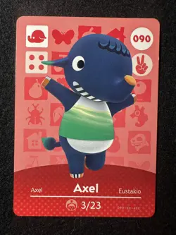 Axel #090 Animal Crossing Amiibo Card Series 1 Authentic +Tracking# - Image 1