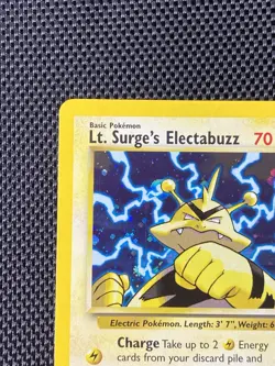 Pokemon TCG 2000 Gym Heroes Card - Lt. Surge's Electabuzz 6/132 Holo Foil LP+ - Image 2