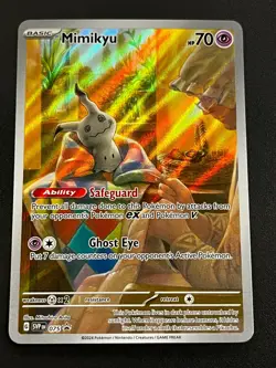 Mimikyu 075 SVP Black Star Promos Full Art Paldean Fates ETB Pokemon Card NM - Image 1