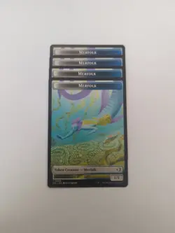 (4) Merfolk (0008) Worm (0009) Token *PLAYSET* Lorwyn Eclipsed Regular NM MTG - Image 1