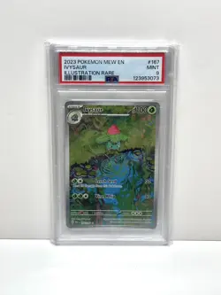 Pokemon TCG Ivysaur 167/165 Scarlet Violet 151 Illustration Rare Holo PSA 9 Mint - Image 1
