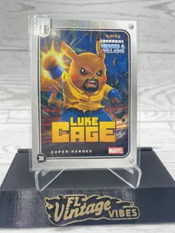 Pikachu as Luke Cage Lazer Holo Marvel Heroes & Villains (Non-Pokemon Fan Art) - Image 1